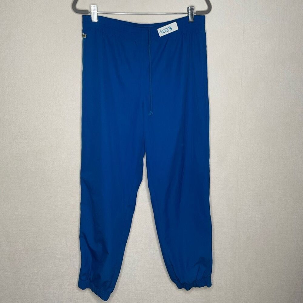 Lacoste Vintage Track Pants Royal Blue Sport Trousers‎ Drawstring Size 2 / Small